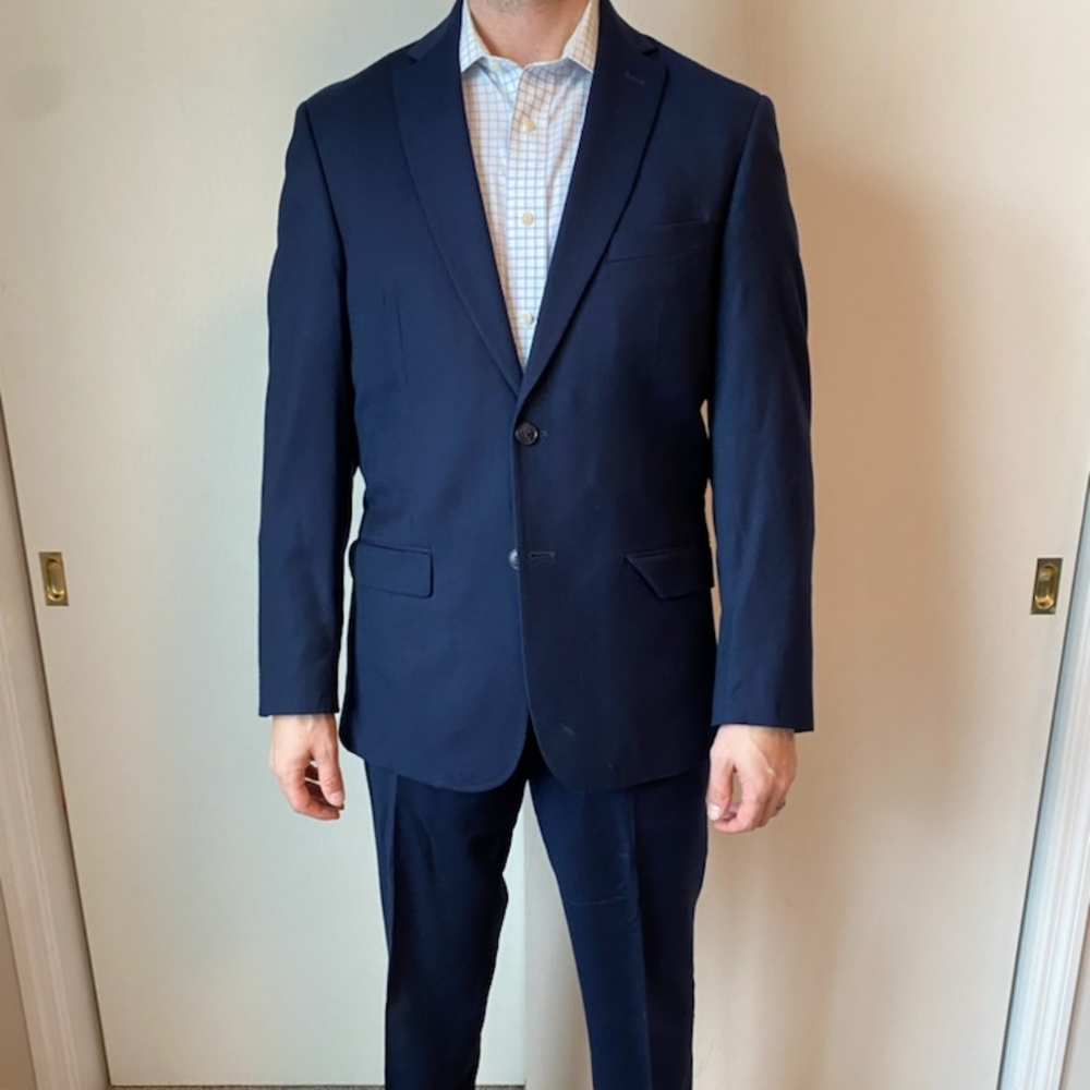 39R Slim Navy Wool/Cashmere Suit